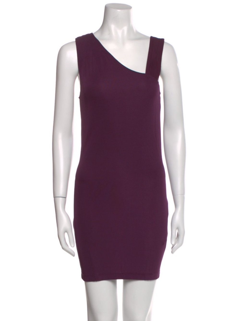 Alice + Olivia One-Shoulder Plum Sheath Dress